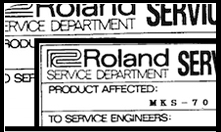Roland Service Sheets